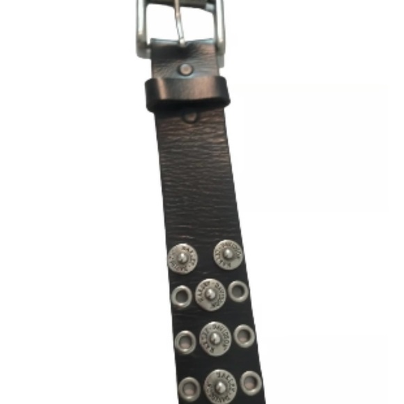 Vintage Harley Davidson Studded Black Leather Belt Size 36 Goth Grunge main image 6